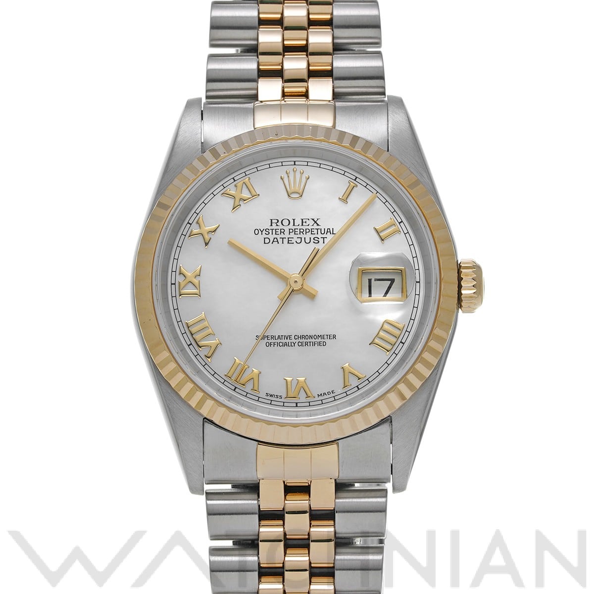 ロレックス デイトジャスト 16233NR ホワイトシェル メンズ 時計 【中古】【wristwatch】