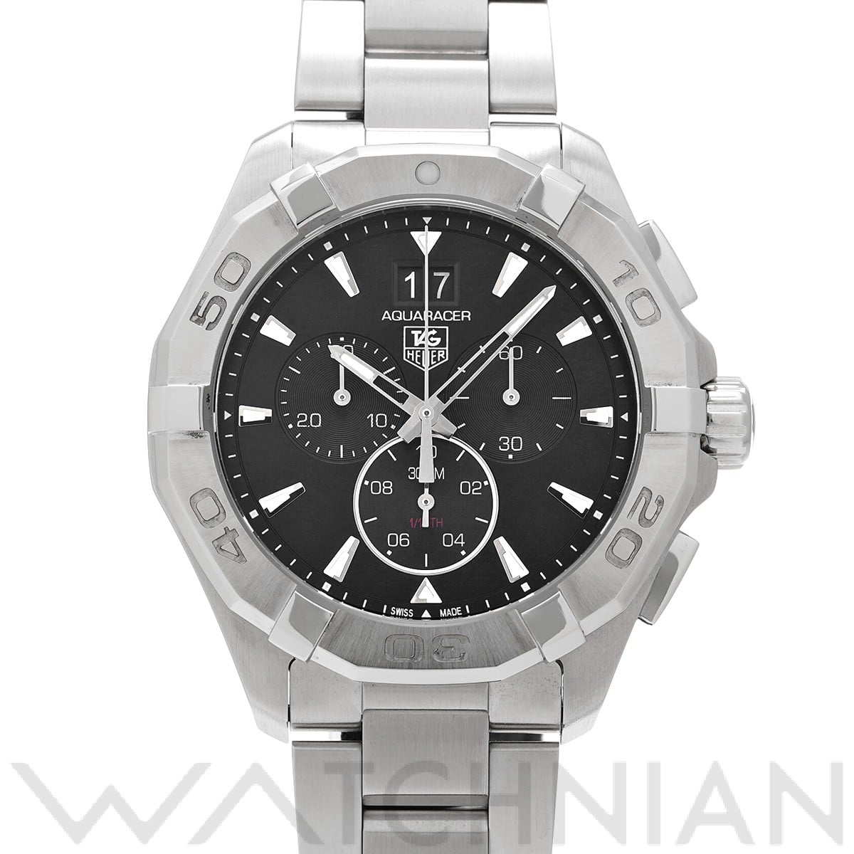 タグ ホイヤー アクアレーサー クォーツ クロノグラフ CAY1110.BA0927 ブラック メンズ 時計 【中古】【wristwatch】