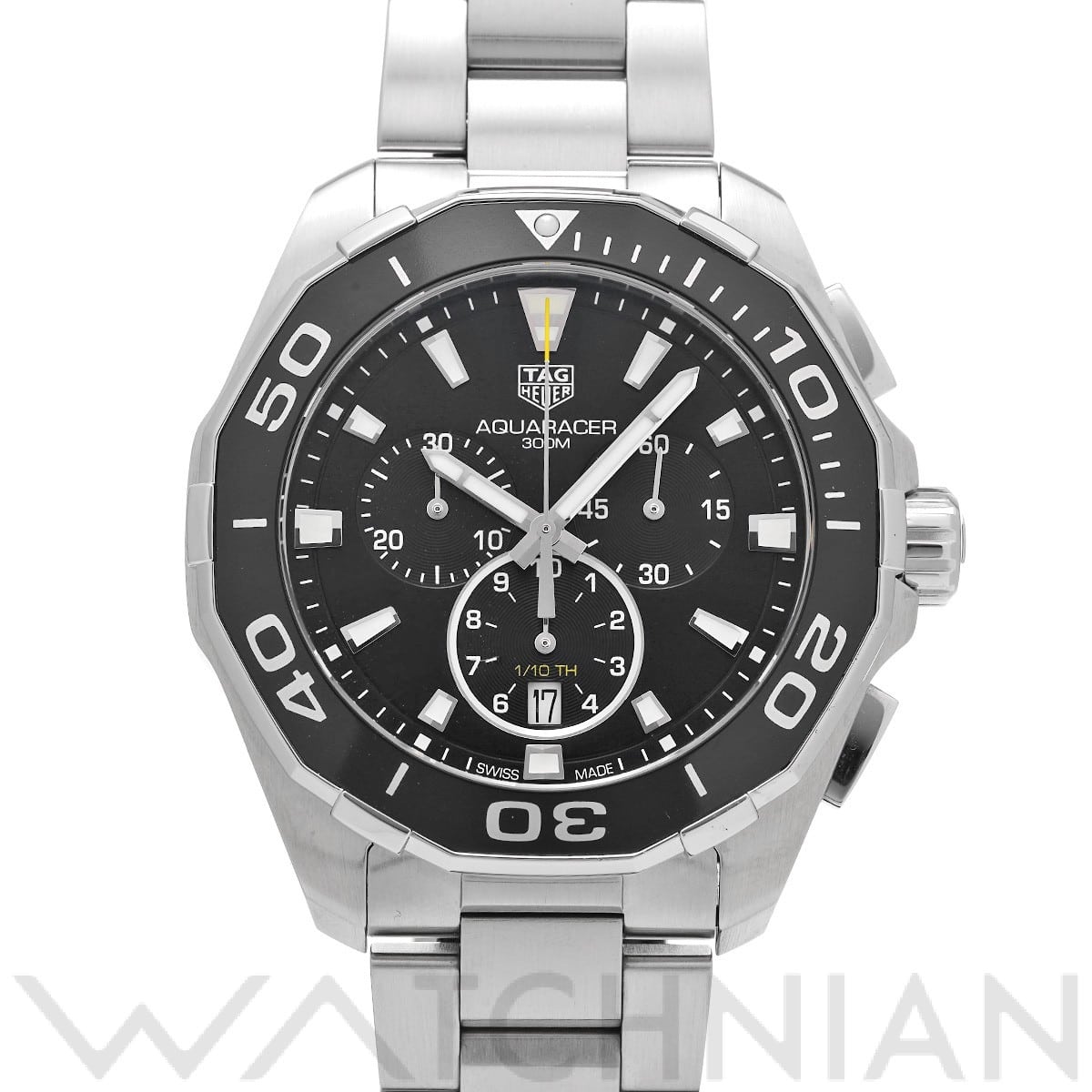 タグ ホイヤー アクアレーサー クォーツ クロノグラフ CAY111A.BA0927 ブラック メンズ 時計 【中古】【wristwatch】