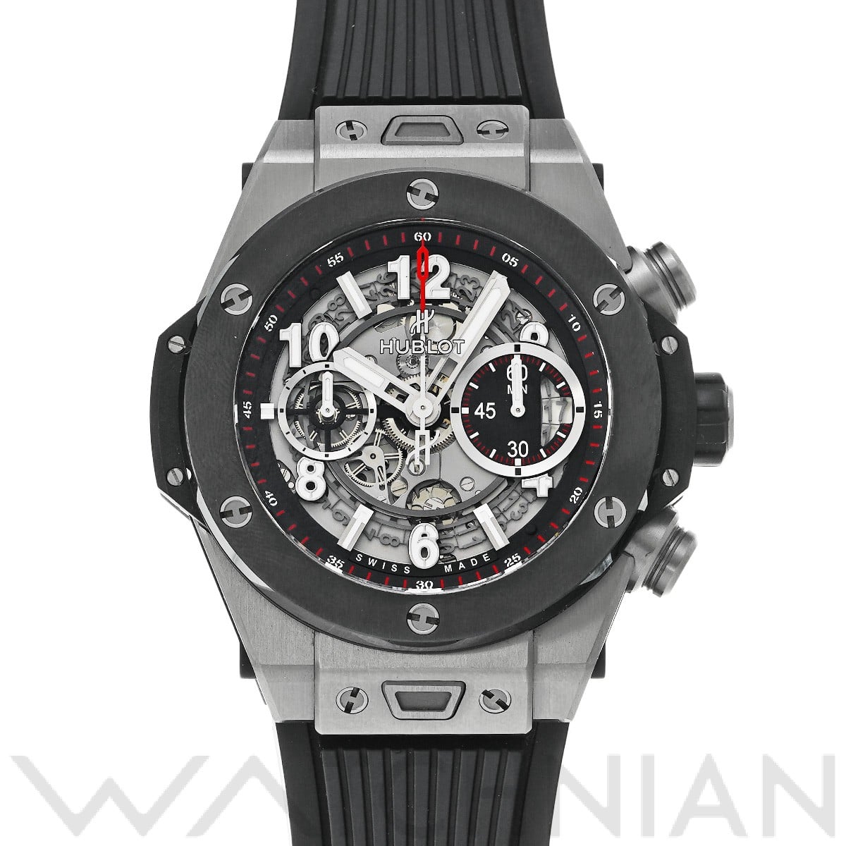 ウブロ ビッグバン ウニコ チタニウム セラミック 411.NM.1170.RX マットブラックスケルトン メンズ 時計 【中古】【wristwatch】