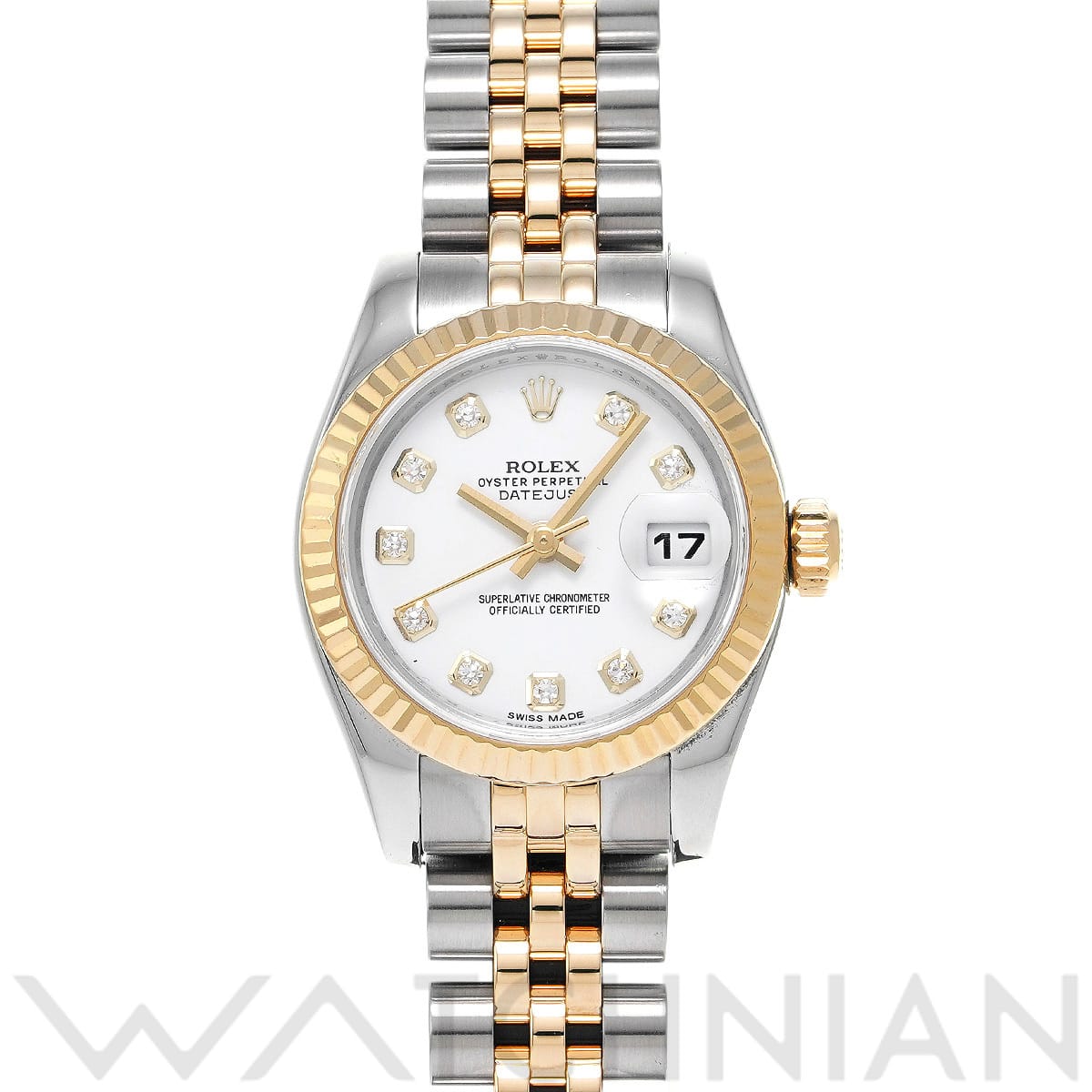 ロレックス レディ デイトジャスト 26 179173 ホワイト/ダイヤモンド レディース 時計 【中古】【wristwatch】