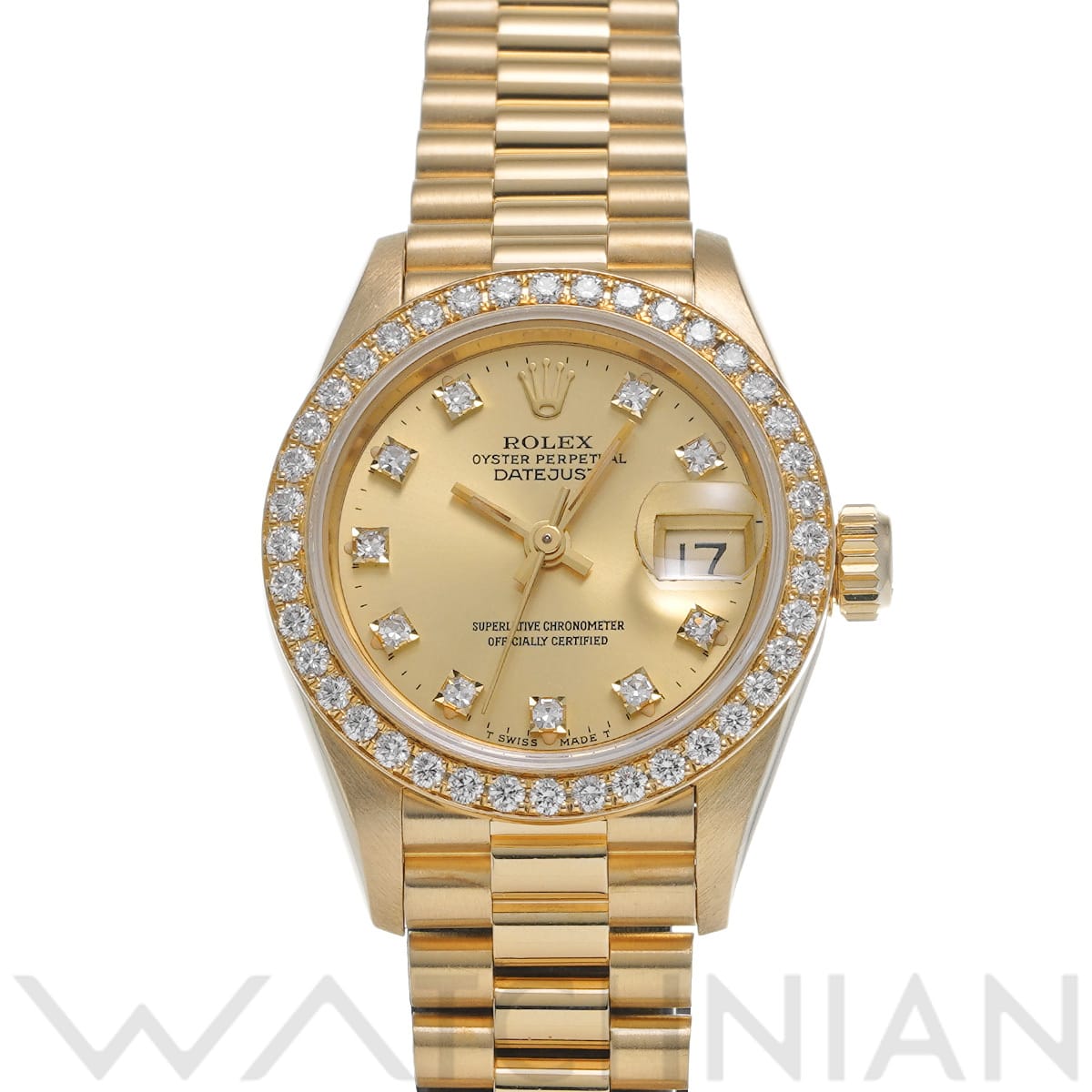 ロレックス デイトジャスト 69138G シャンパン/ダイヤモンド レディース 時計 【中古】【wristwatch】