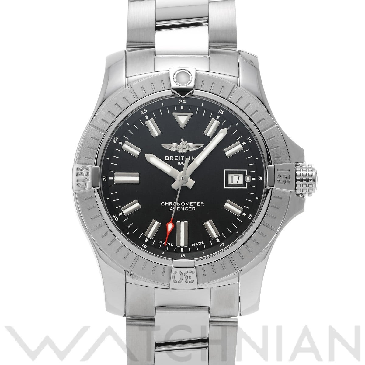 ブライトリング アベンジャー オートマチック 43 A17318101B1A1 ブラック メンズ 時計 【中古】【wristwatch】