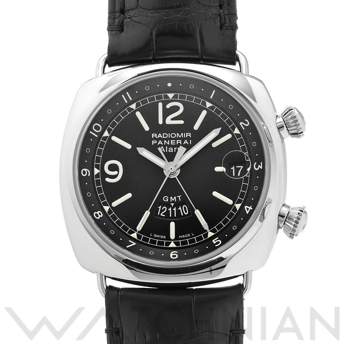 パネライ ラジオミールGMT アラーム PAM00098 ブラック メンズ 時計 【中古】【wristwatch】