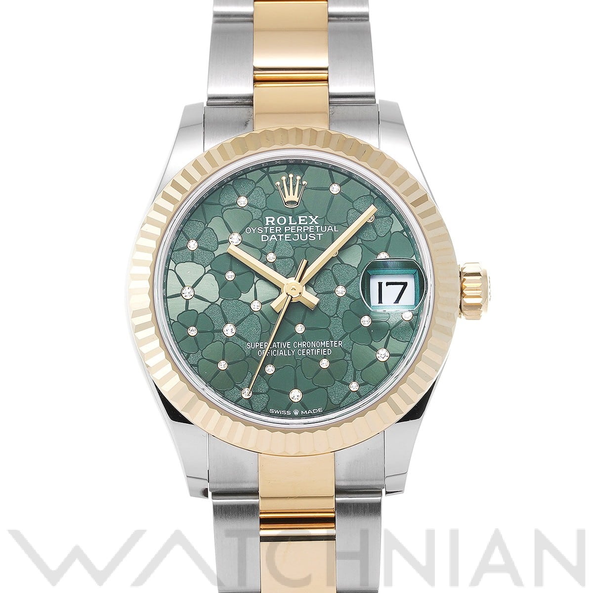 ロレックス デイトジャスト 31 278273 オリーブグリーン フローラルモチーフ/ダイヤモンド ユニセックス 時計 【中古】【wristwatch】