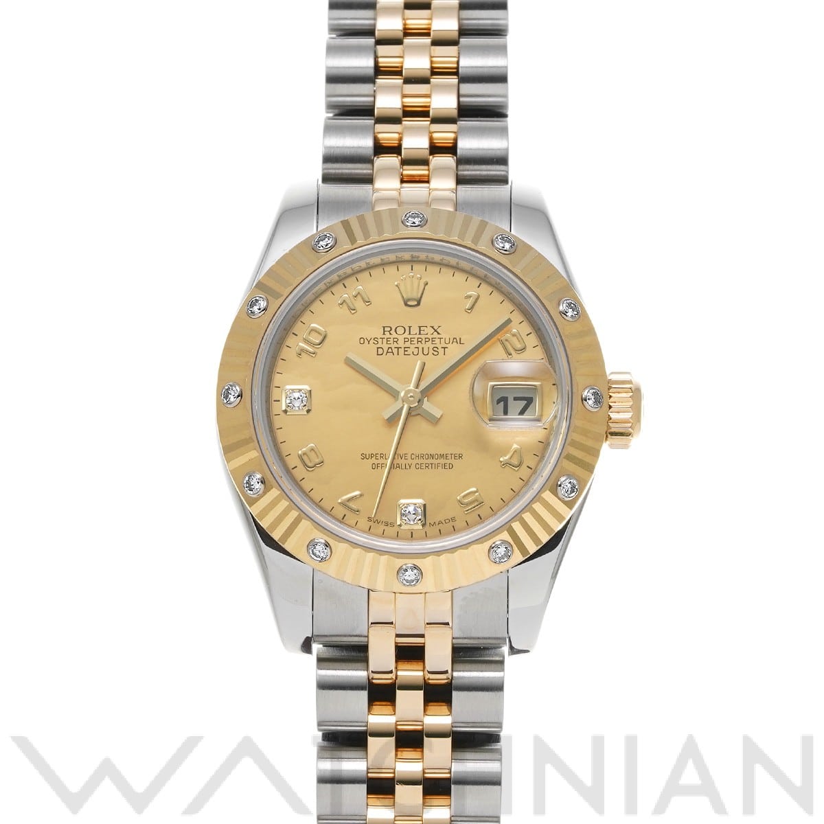 ロレックス レディ デイトジャスト 26 179313 イエローシェル/ダイヤモンド レディース 時計 【中古】【wristwatch】