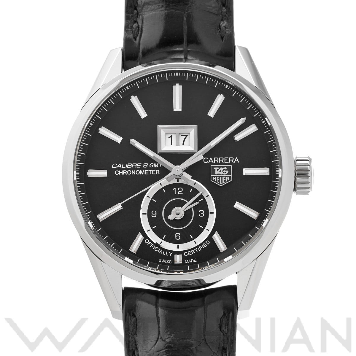 タグ ホイヤー カレラ グランドデイト GMT WAR5010.FC6266 ブラック メンズ 時計 【中古】【wristwatch】