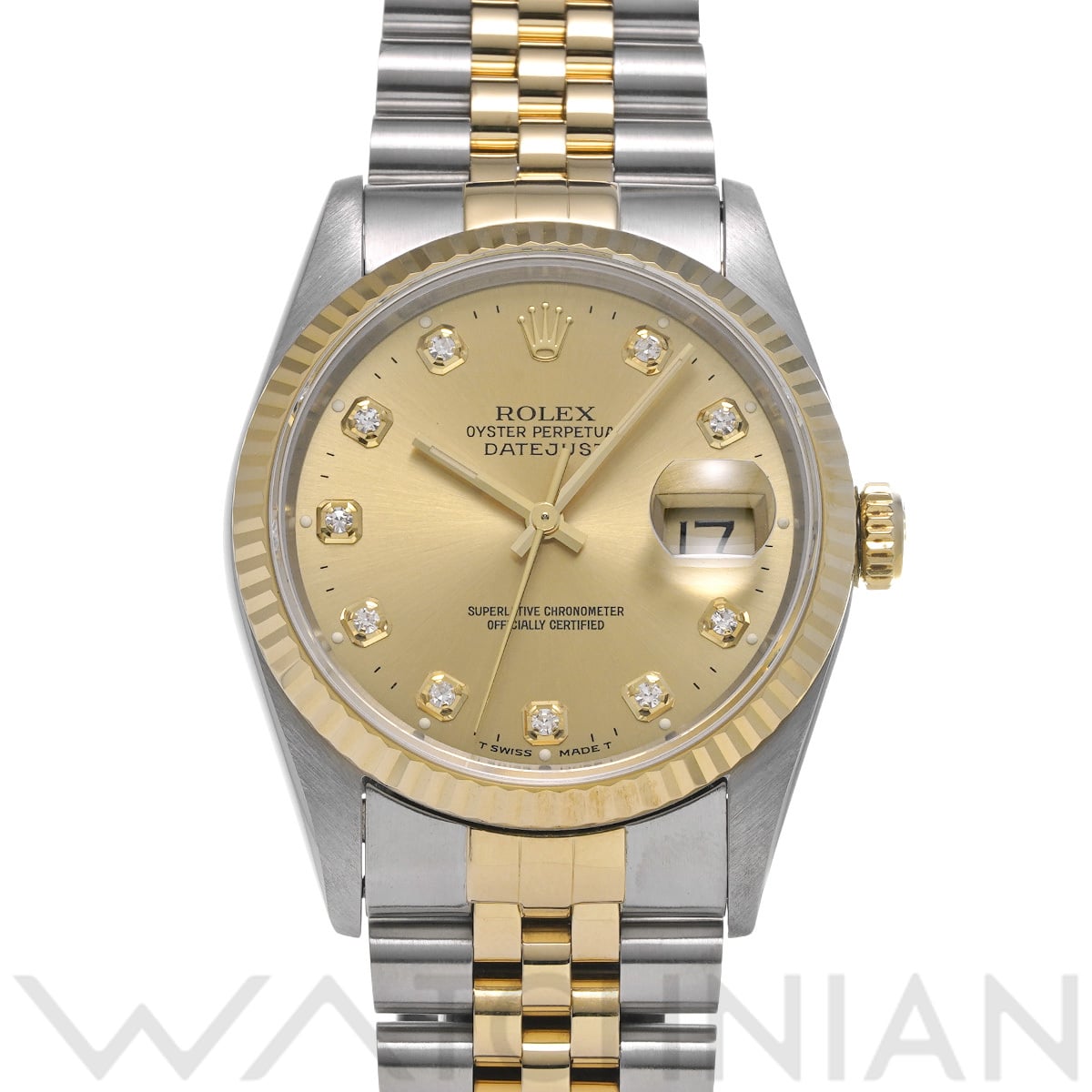 ロレックス デイトジャスト 16233G シャンパン/ダイヤモンド メンズ 時計 【中古】【wristwatch】