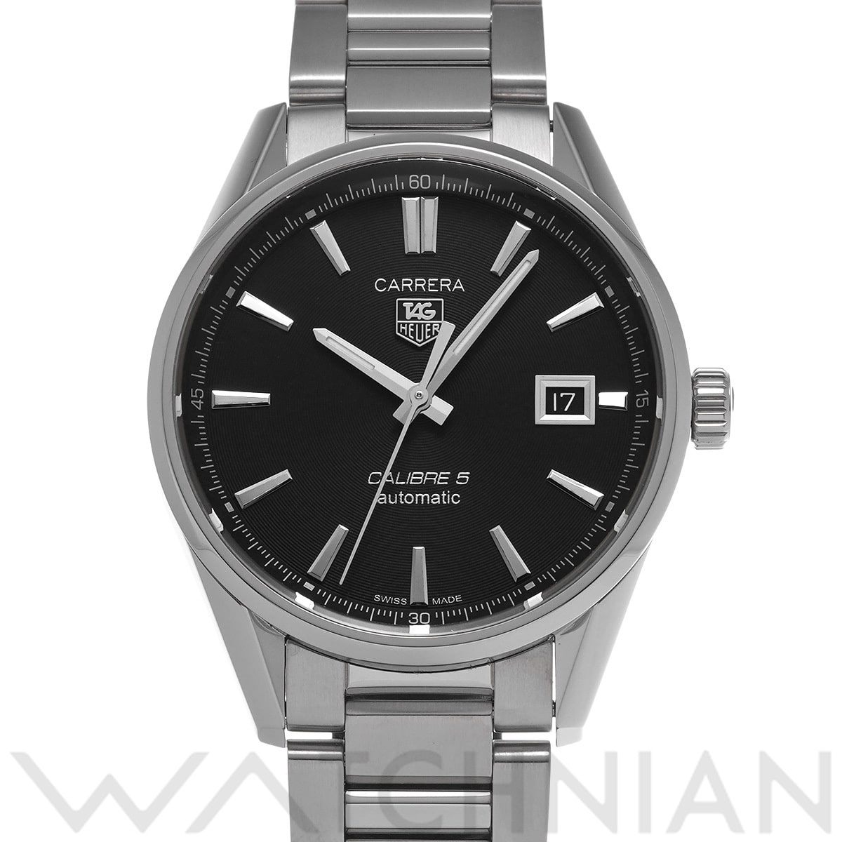 タグ ホイヤー カレラ キャリバー5 WAR211A.BA0782 ブラック メンズ 時計 【中古】【wristwatch】