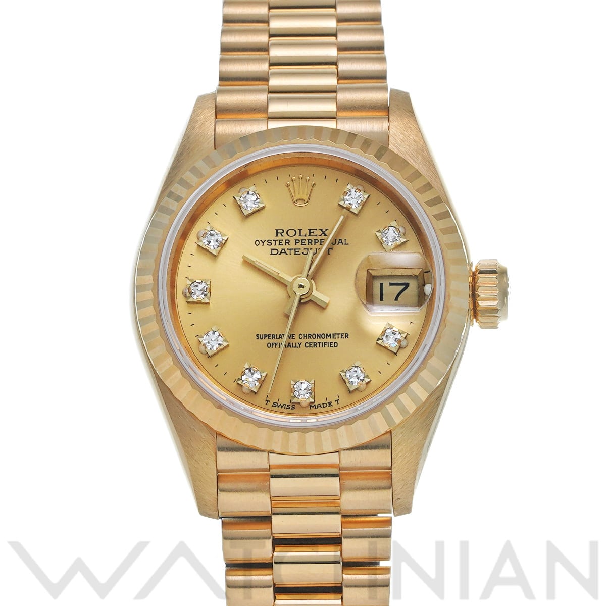 ロレックス デイトジャスト 69178G シャンパン/ダイヤモンド レディース 時計 【中古】【wristwatch】