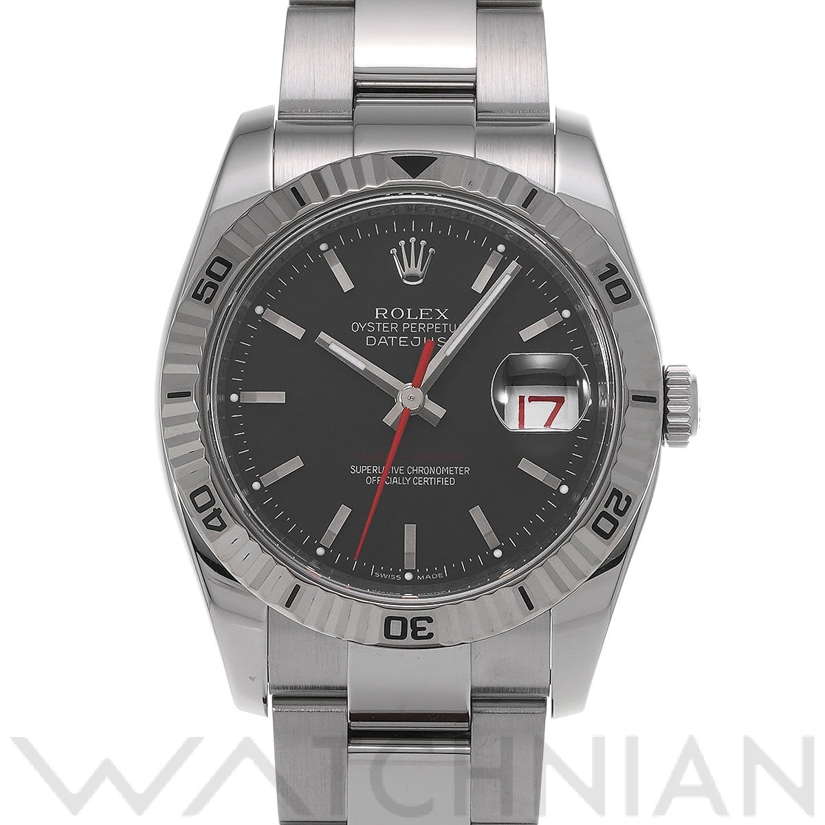 ロレックス デイトジャスト ターノグラフ 116264 ブラック メンズ 時計 【中古】【wristwatch】