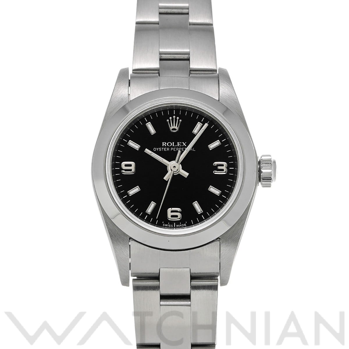 ロレックス オイスターパーペチュアル 76080 ブラック レディース 時計 【中古】【wristwatch】