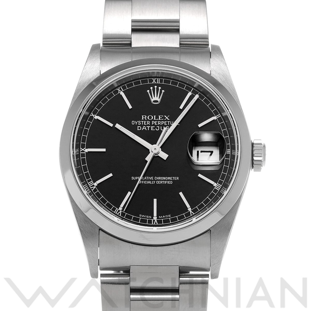 ロレックス デイトジャスト 16200 ブラック メンズ 時計 【中古】【wristwatch】