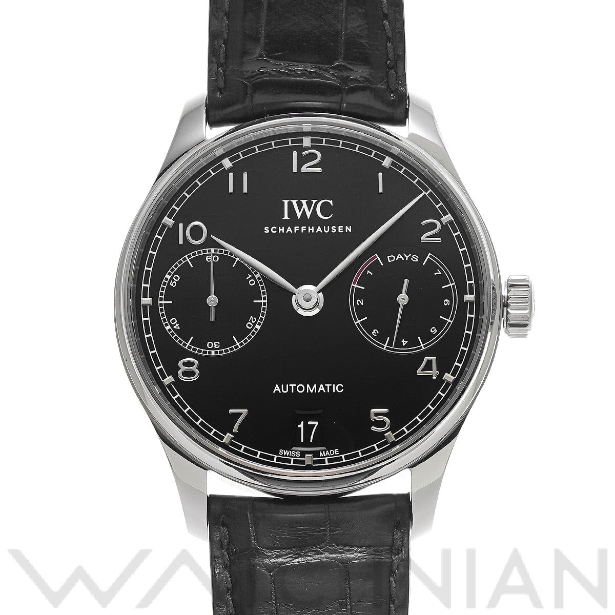 IWC ポルトギーゼ オートマティック 7デイズ IW500703 ブラック メンズ 時計 【中古】【wristwatch】
