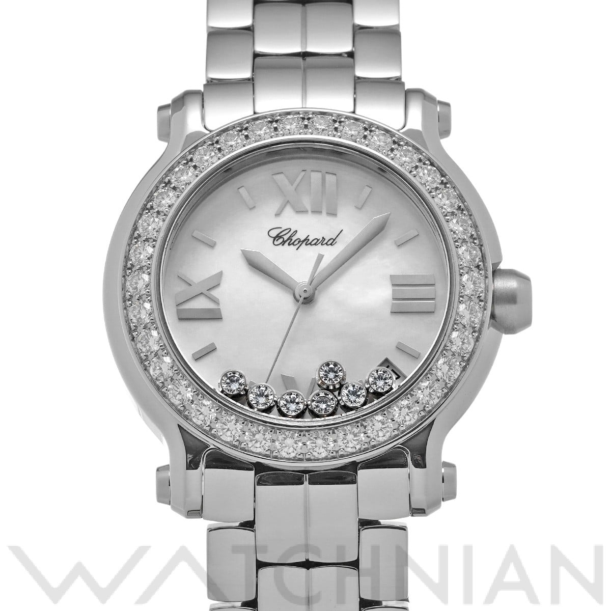 ショパール ハッピースポーツ 278477-3009 ホワイトシェル/ダイヤモンド ユニセックス 時計 【中古】【wristwatch】
