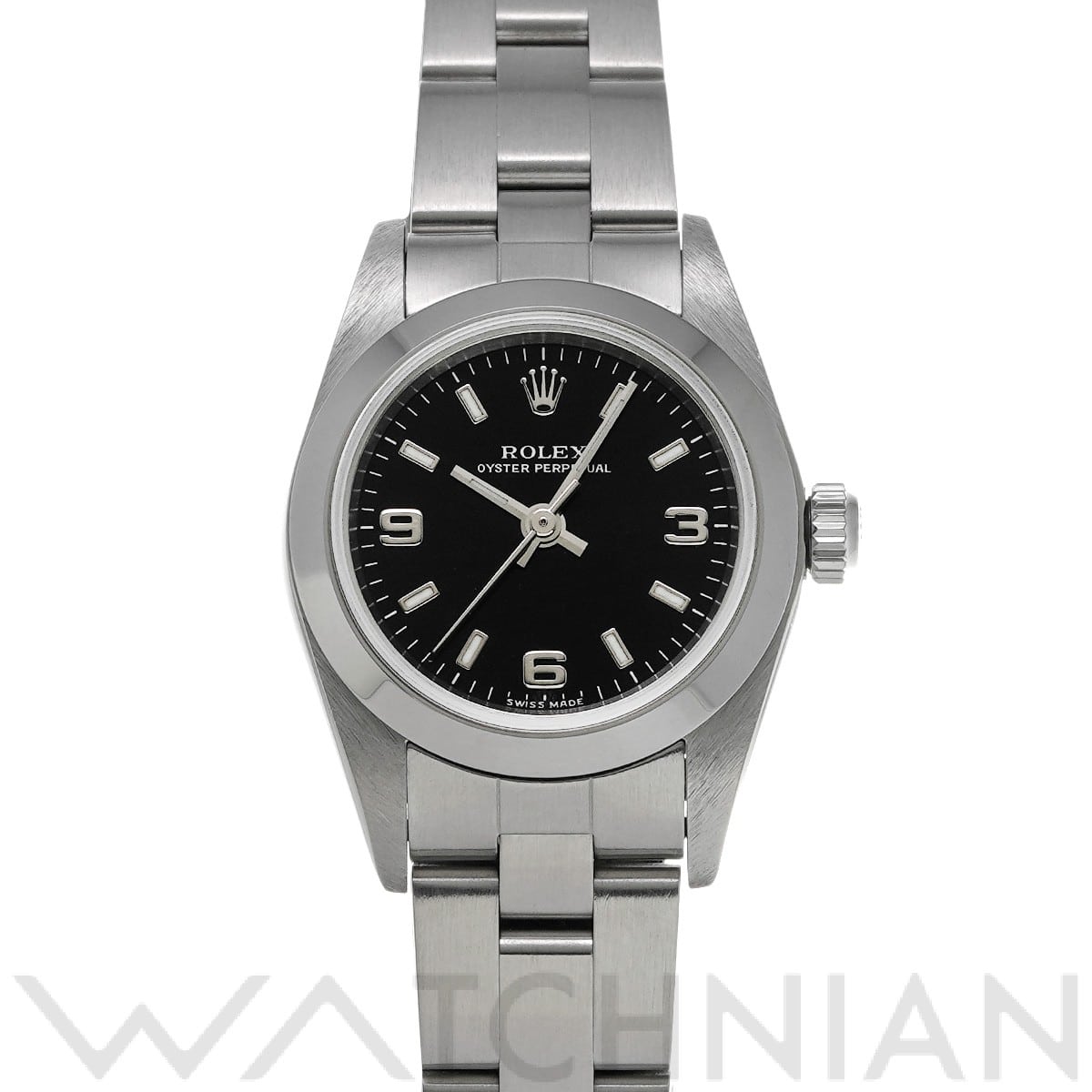 ロレックス オイスターパーペチュアル 76080 ブラック レディース 時計 【中古】【wristwatch】