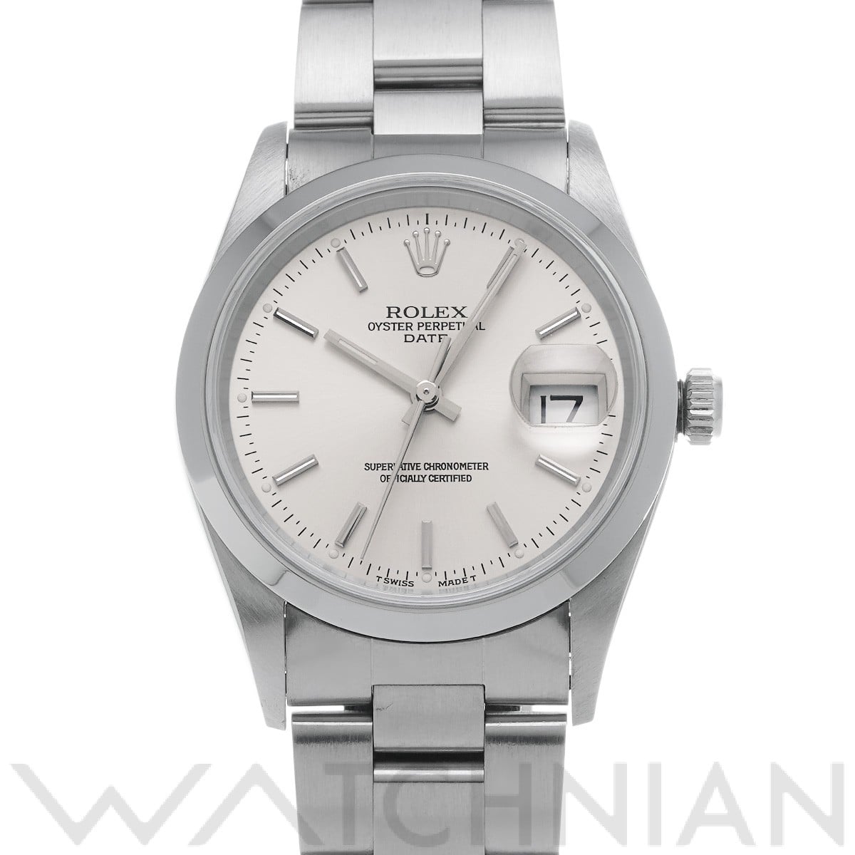 ロレックス オイスターパーペチュアル デイト 15200 シルバー メンズ 時計 【中古】【wristwatch】