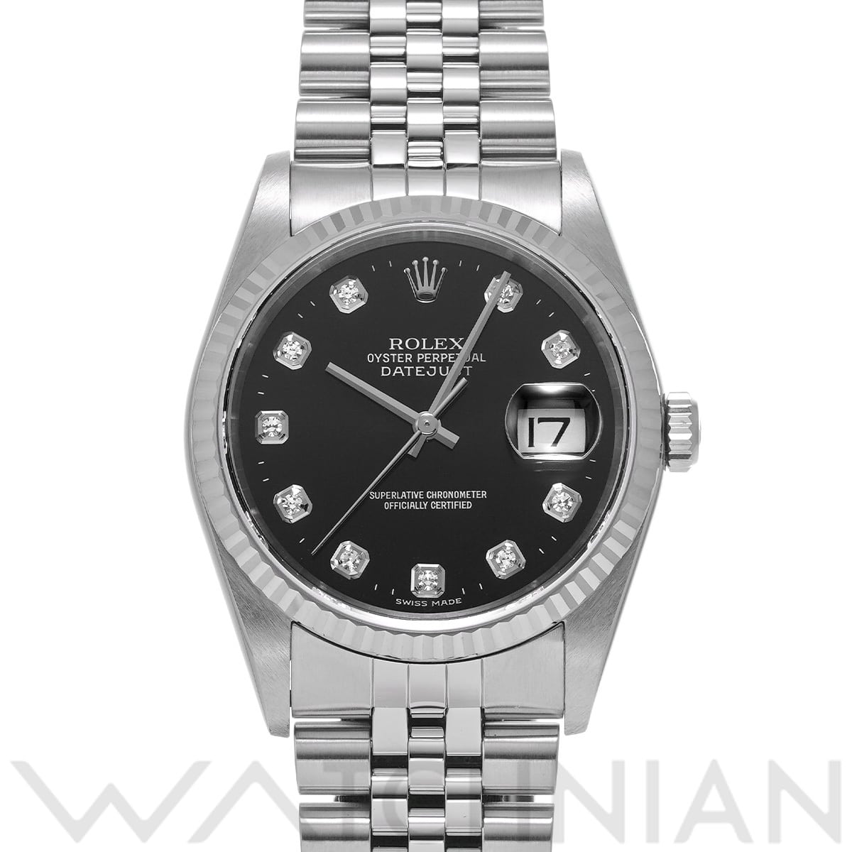 ロレックス デイトジャスト 36 16234G ブラック/ダイヤモンド メンズ 時計 【中古】【wristwatch】