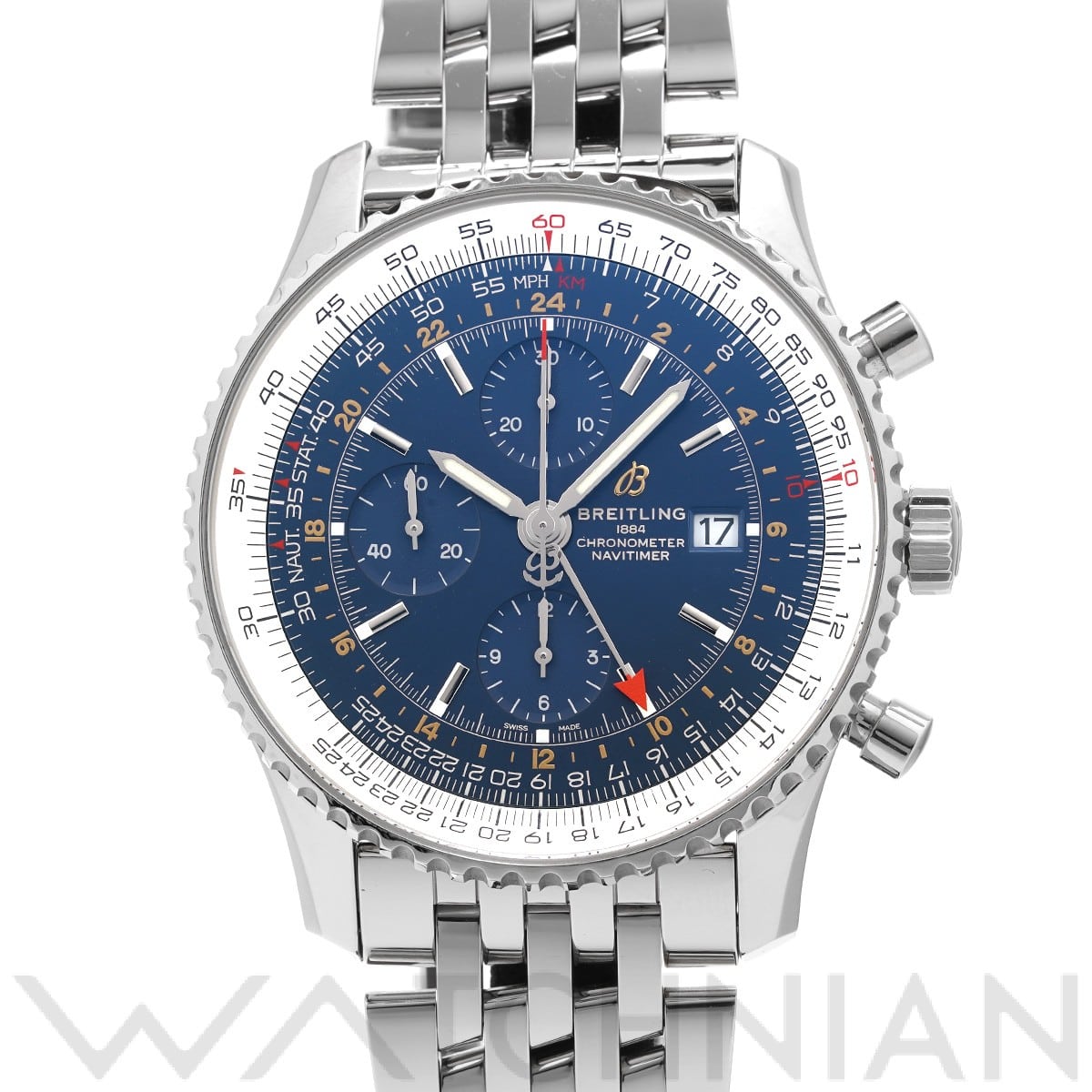 ブライトリング ナビタイマー クロノグラフ GMT 46 A24322121C2A1 ブルー メンズ 時計 【中古】【wristwatch】