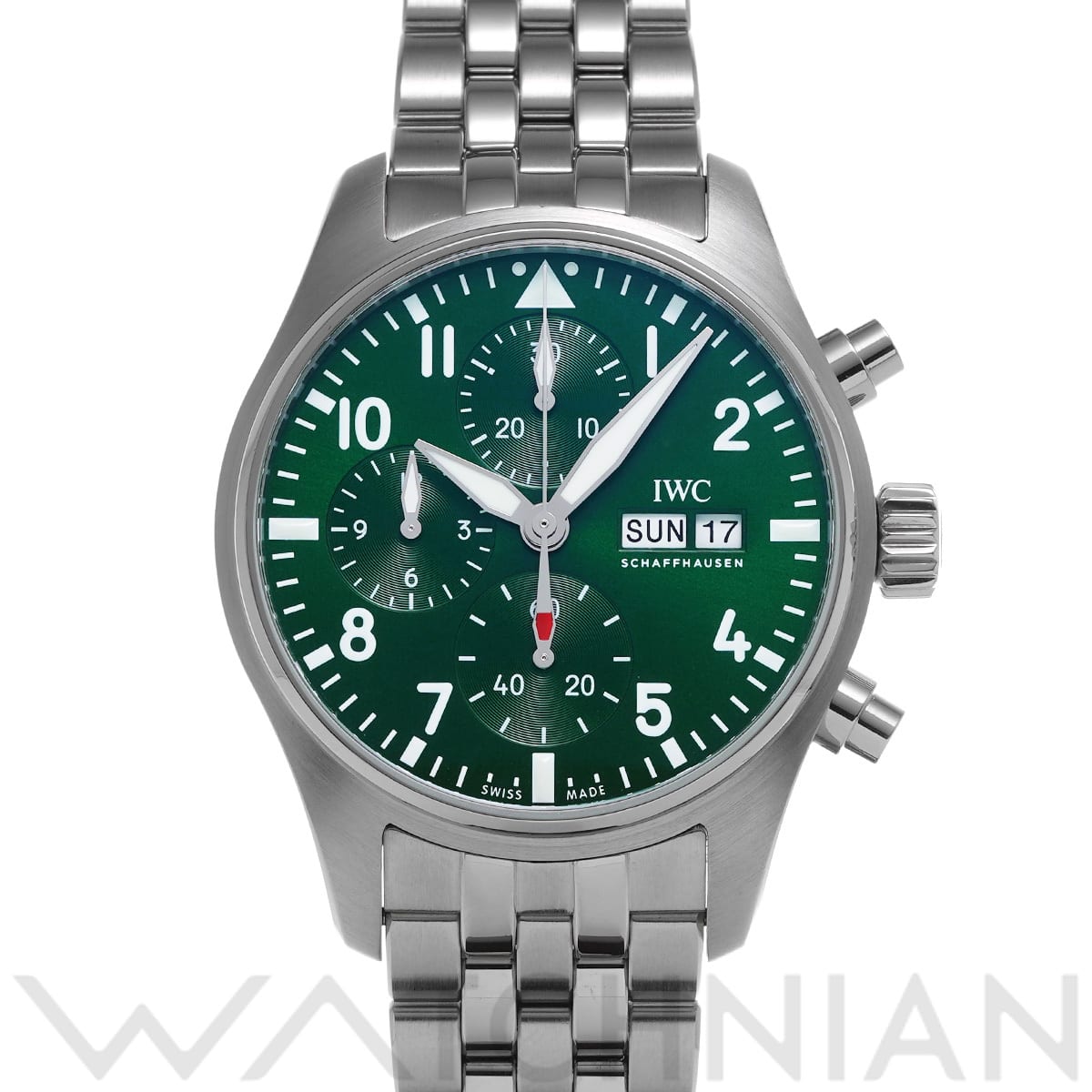 IWC パイロットウォッチ クロノグラフ 41 IW388104 グリーン メンズ 時計 【中古】【wristwatch】