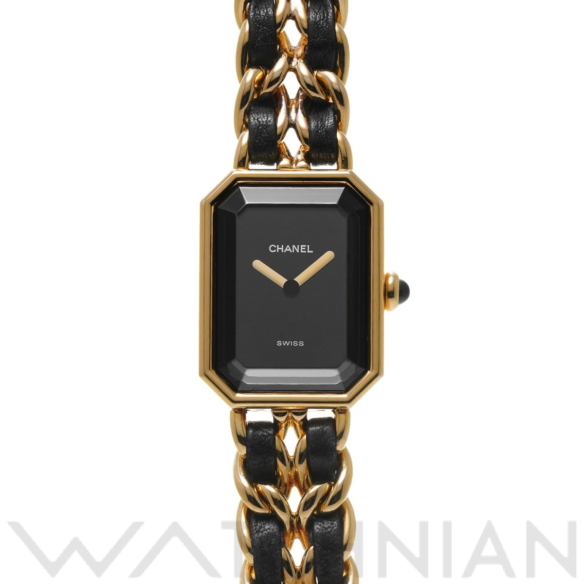 シャネル プルミエール L H0001 ブラック レディース 時計 【中古】【wristwatch】