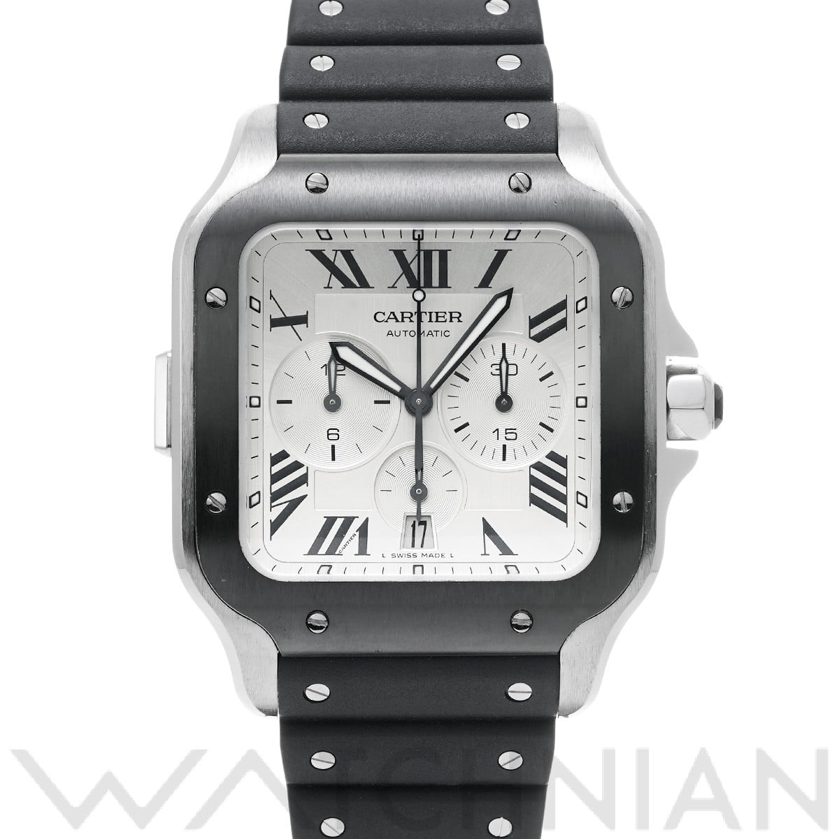 カルティエ サントス ドゥ カルティエ クロノグラフ XL WSSA0017 シルバー メンズ 時計 【中古】【wristwatch】