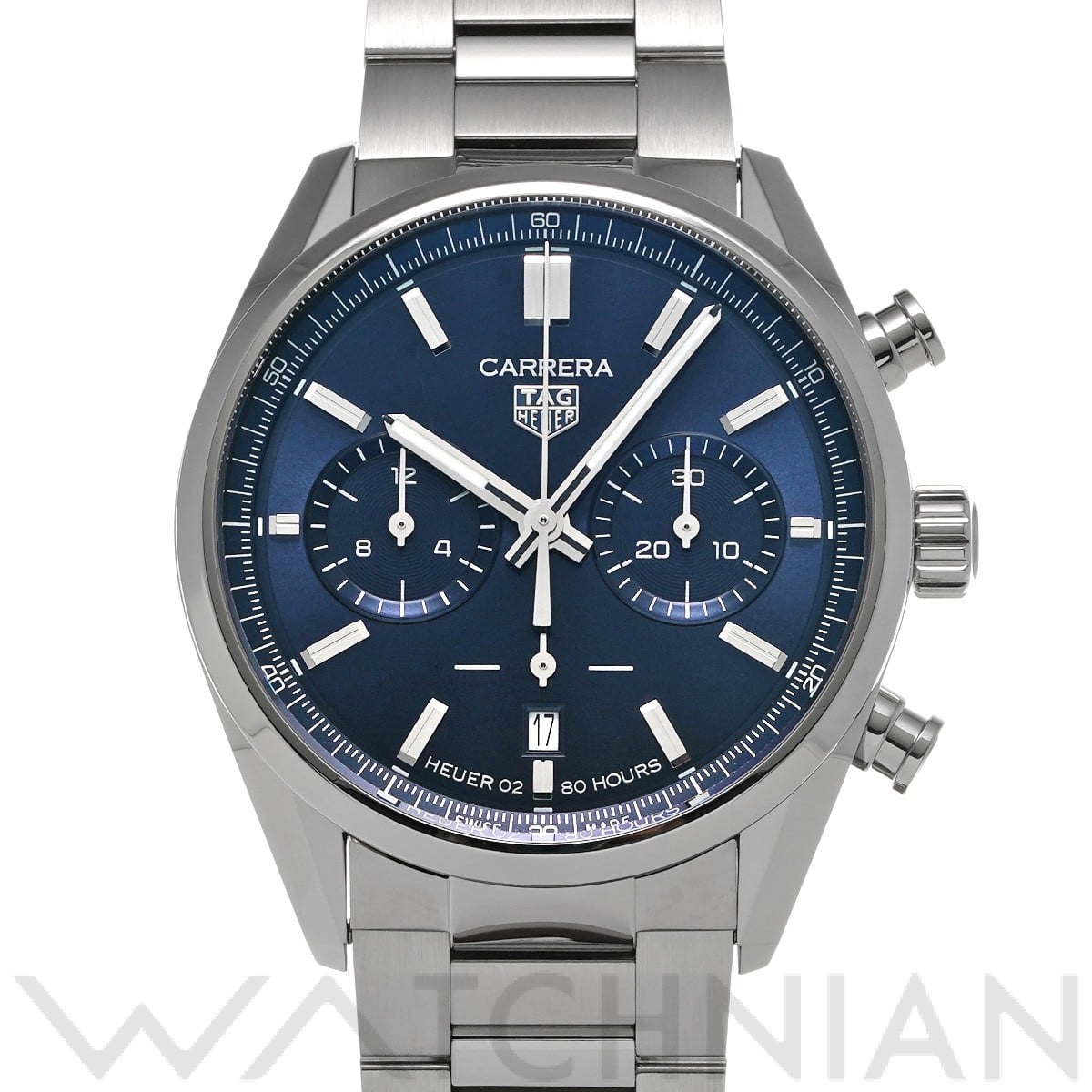 タグ ホイヤー カレラ キャリバーホイヤー02 クロノグラフ CBN2011.BA0642 ブルー メンズ 時計 【中古】【wristwatch】