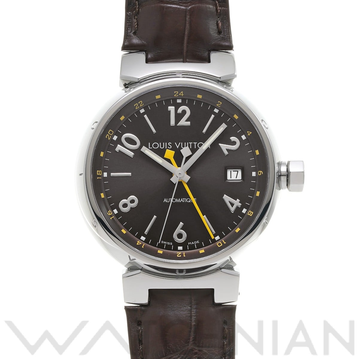 ルイ ヴィトン タンブール GMT Q11310 ブラウン メンズ 時計 【中古】【wristwatch】