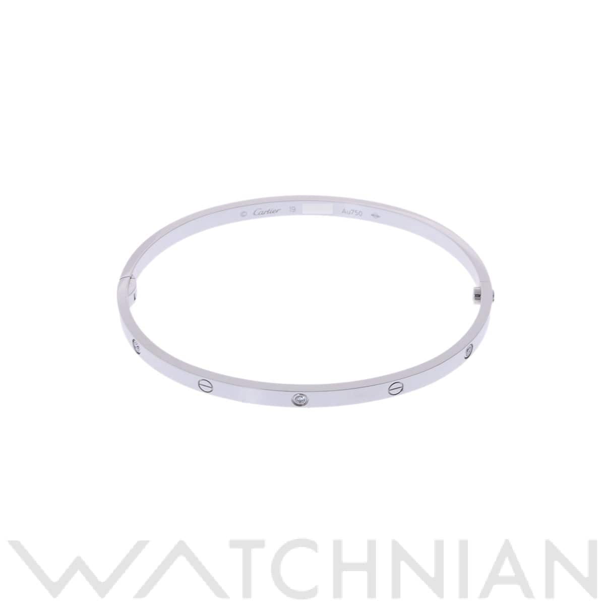 カルティエ ラブブレスレット SM #19 ハーフダイヤ シルバー K18ホワイトゴールド WG レディース ジュエリー 【中古】【jewelry】