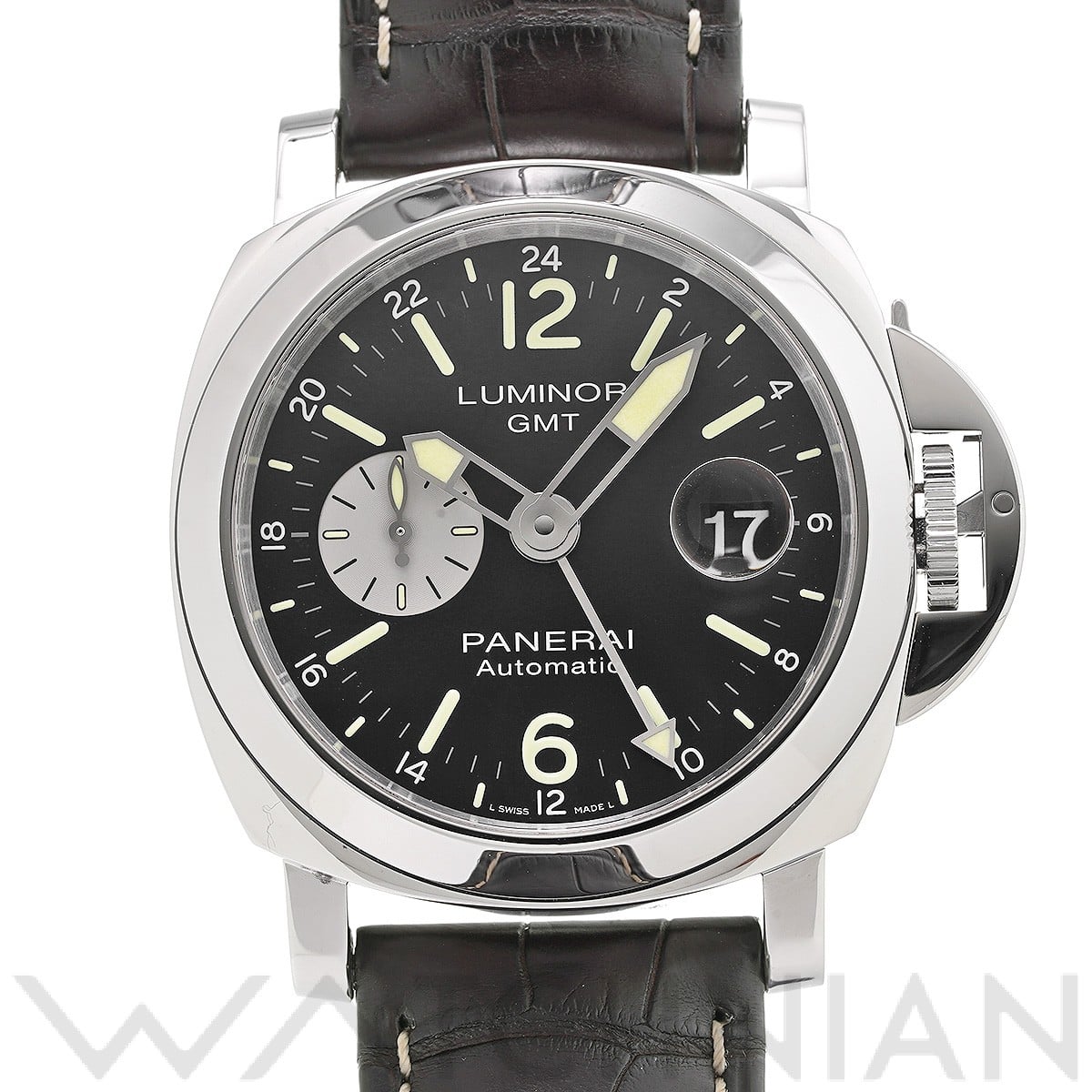 パネライ ルミノール GMT アッチャイオ PAM01088 ブラック メンズ 時計 【中古】【wristwatch】