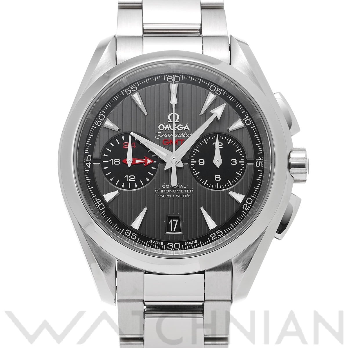 オメガ シーマスター アクアテラ コーアクシャル GMT クロノグラフ 231.10.43.52.06.001 グレー/ブラック メンズ 時計 【中古】【wristwatch】