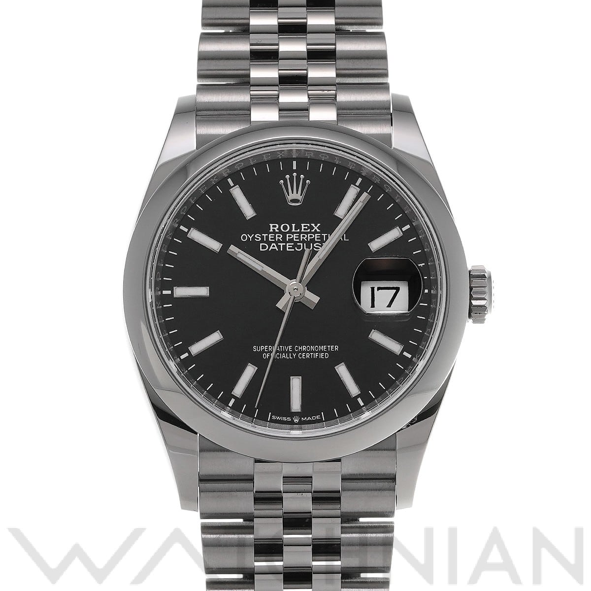 ロレックス デイトジャスト 36 126200 ブライトブラック メンズ 時計 【中古】【wristwatch】