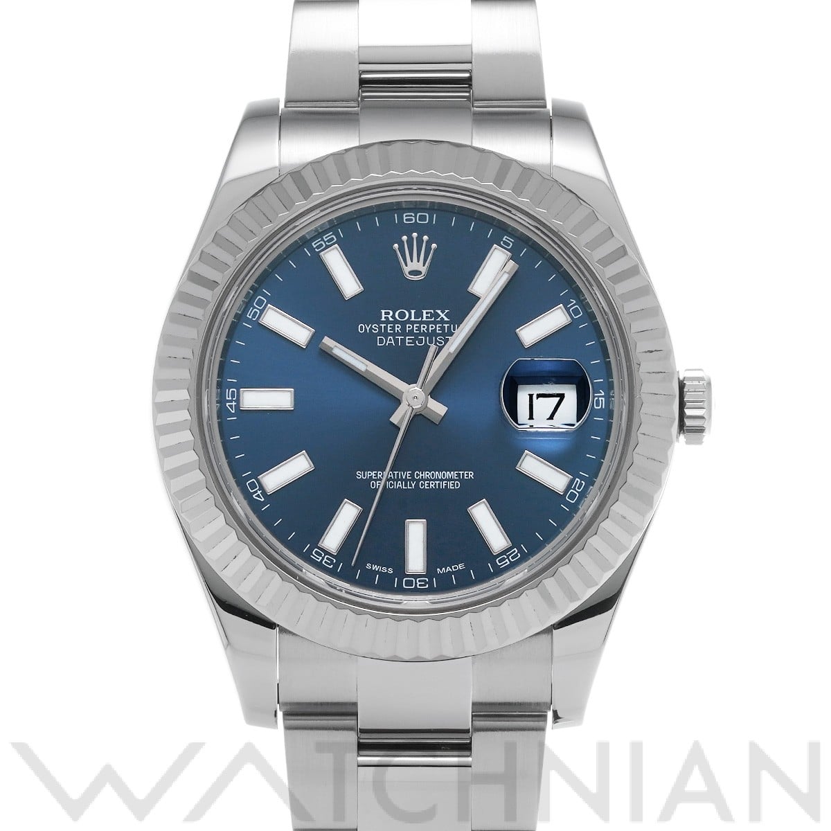 ロレックス デイトジャスト II 116334 ブルー メンズ 時計 【中古】【wristwatch】