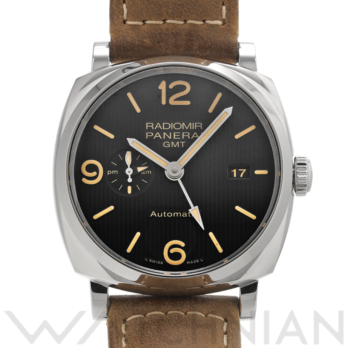 パネライ ラジオミール 1940 3デイズ GMT アッチャイオ PAM00657 ブラック メンズ 時計 【中古】【wristwatch】