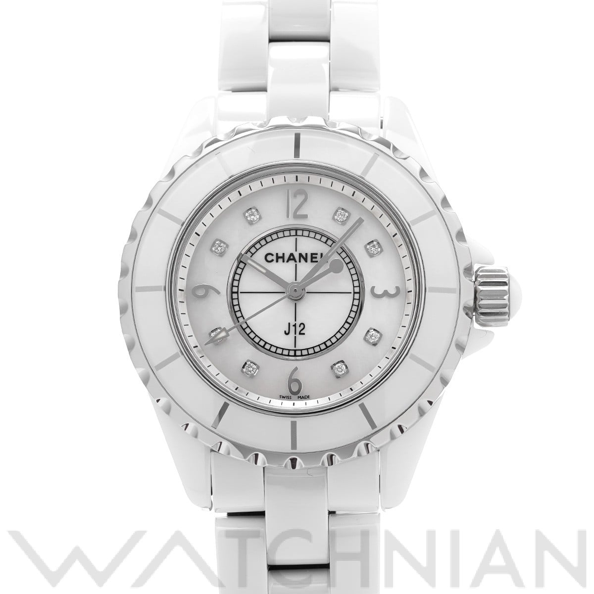 シャネル J12 33MM H2422 ホワイトシェル/ダイヤモンド レディース 時計 【中古】【wristwatch】