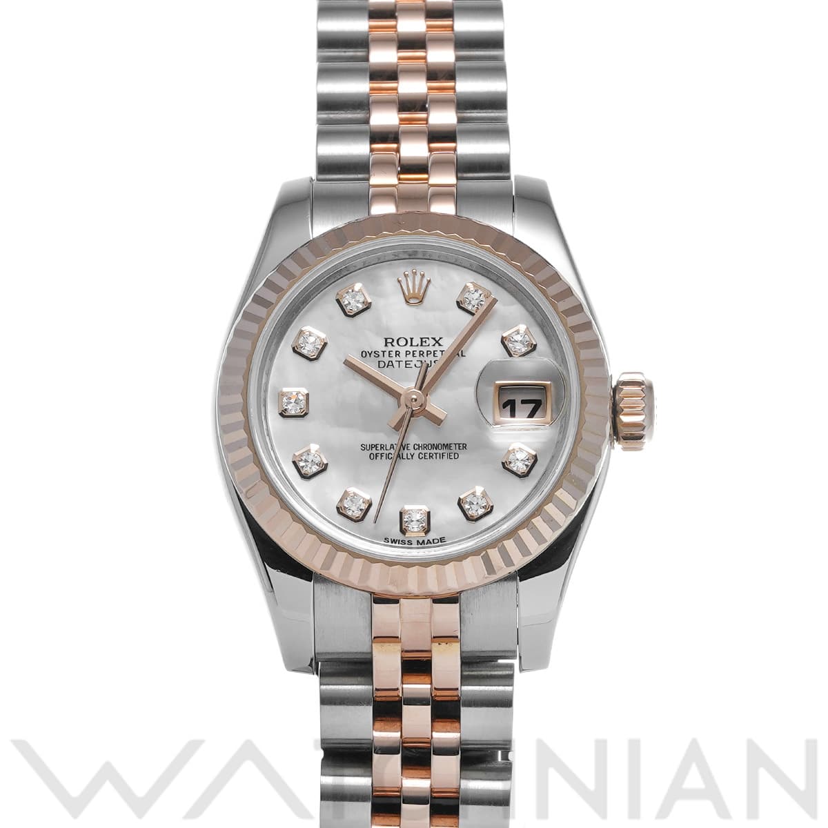 ロレックス レディ デイトジャスト 26 179171NG ホワイトシェル/ダイヤモンド レディース 時計 【中古】【wristwatch】