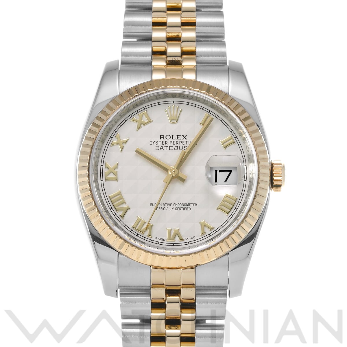 ロレックス デイトジャスト 36 116233 アイボリーピラミッド メンズ 時計 【中古】【wristwatch】