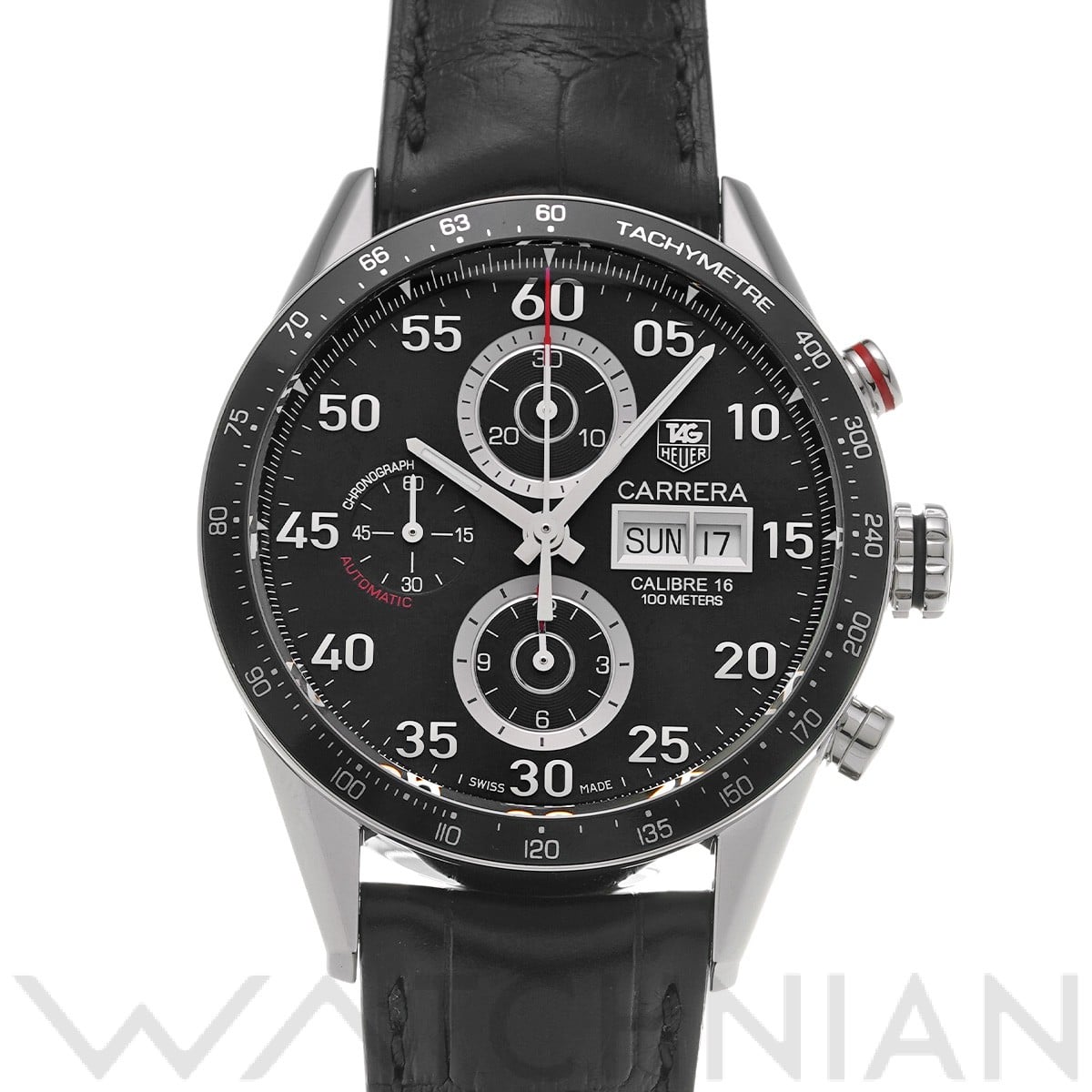 タグ ホイヤー カレラ キャリバー16 クロノグラフ デイデイト CV2A10.FC6235 ブラック メンズ 時計 【中古】【wristwatch】