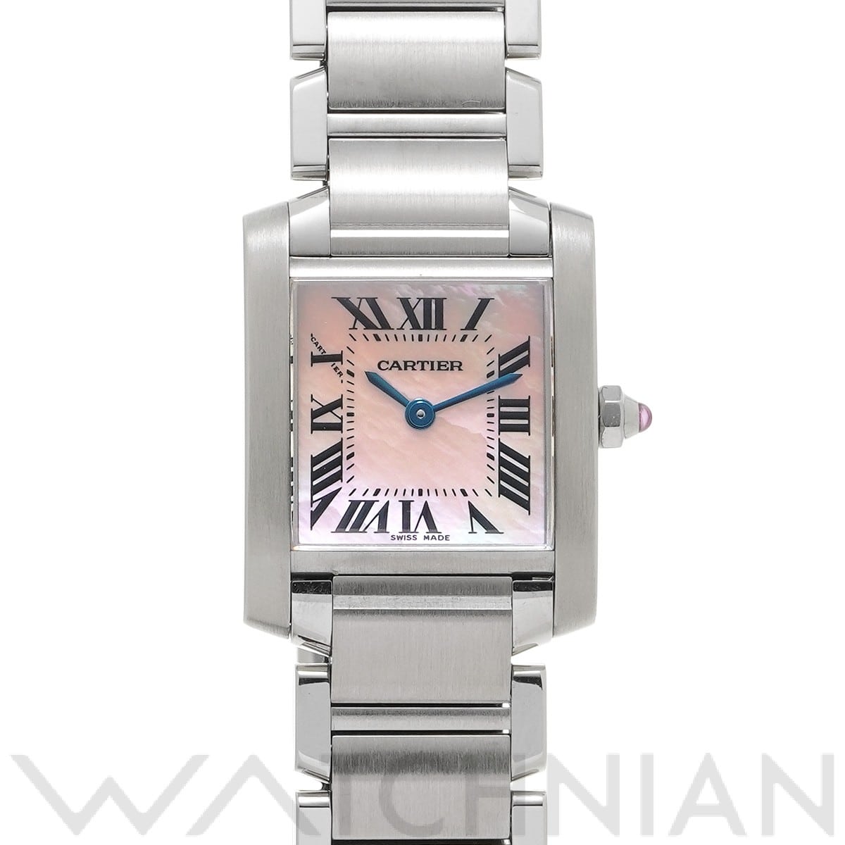 カルティエ タンク フランセーズ SM W51028Q3 ピンクシェル レディース 時計 【中古】【wristwatch】