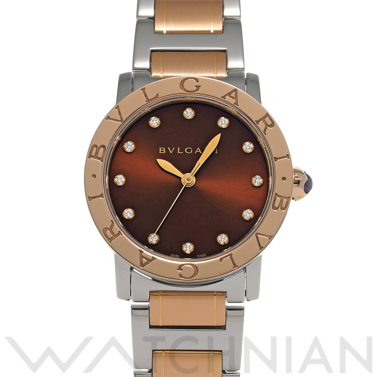 ブルガリ ブルガリブルガリ BBLP33SG ブラウン/ダイヤモンド ユニセックス 時計 【中古】【wristwatch】
