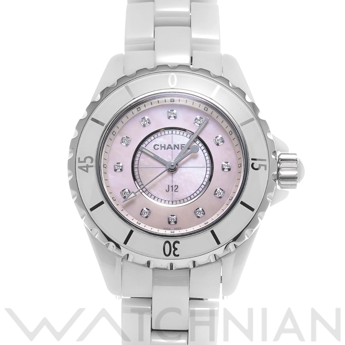 シャネル J12 33MM H5513 ピンクシェル/ダイヤモンド レディース 時計 【中古】【wristwatch】
