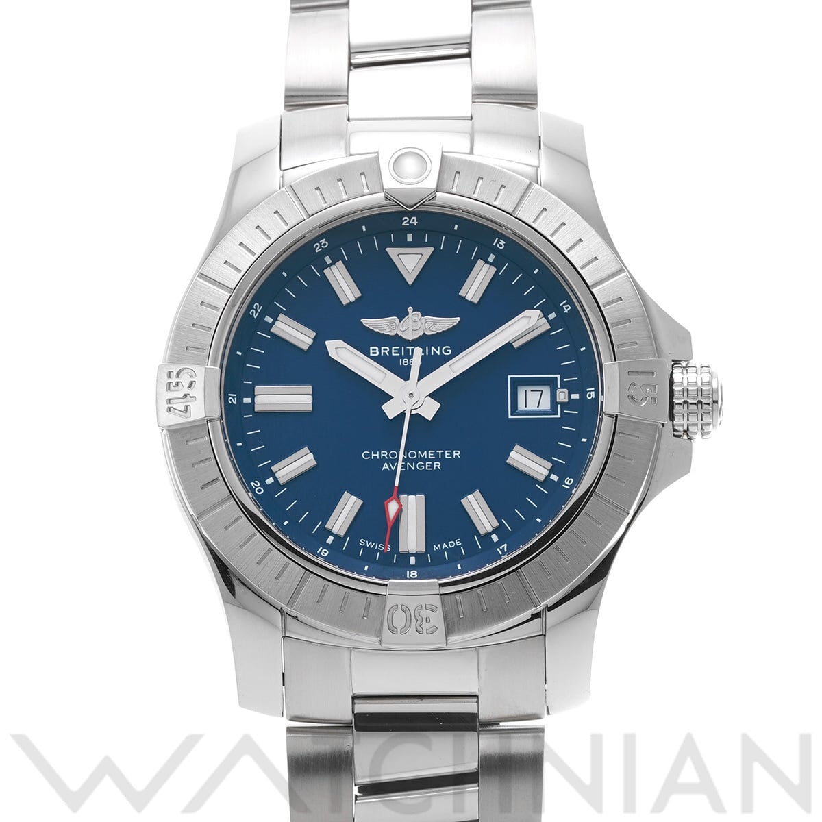 ブライトリング アベンジャー オートマチック 43 A17318101C1A1 ブルー メンズ 時計 【中古】【wristwatch】