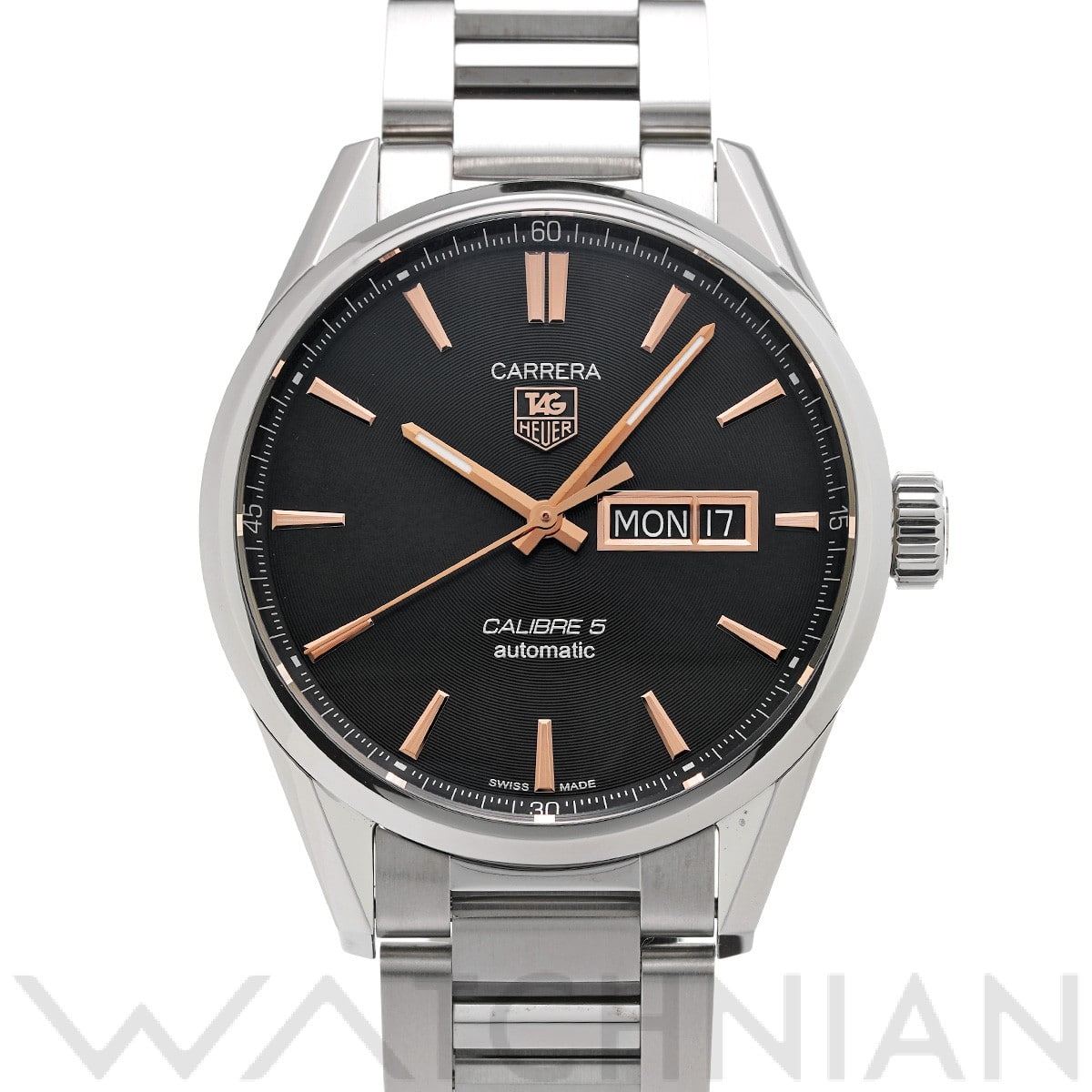 タグ ホイヤー カレラ キャリバー5 デイデイト WAR201C.BA0723 ブラック メンズ 時計 【中古】【wristwatch】