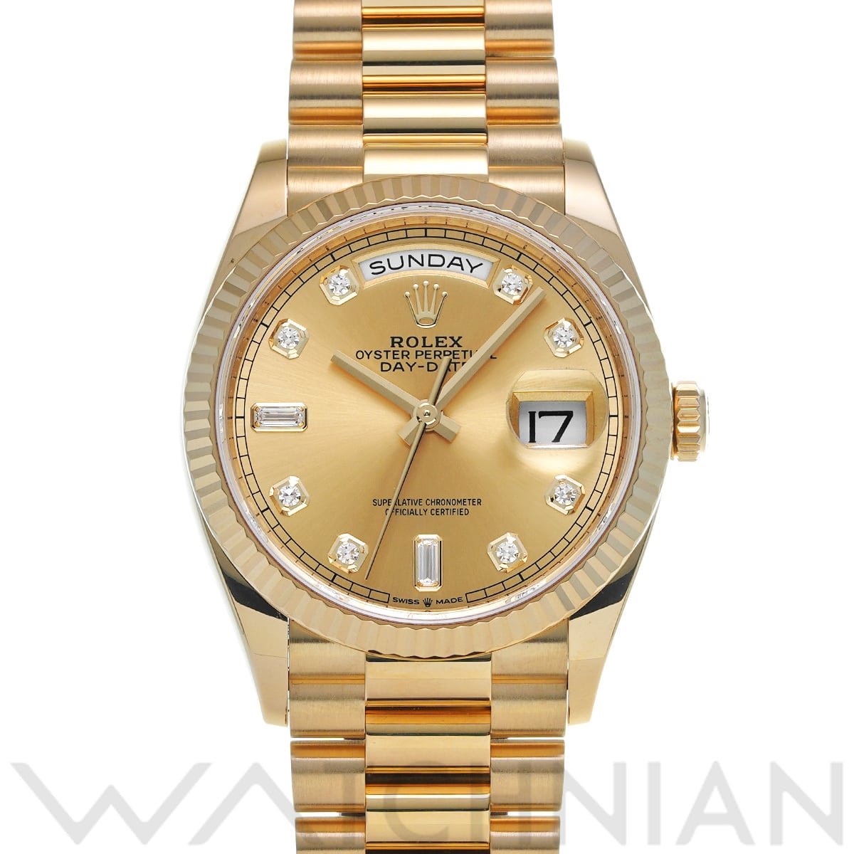 ロレックス デイデイト 36 128238A シャンパン/ダイヤモンド メンズ 時計 【中古】【wristwatch】