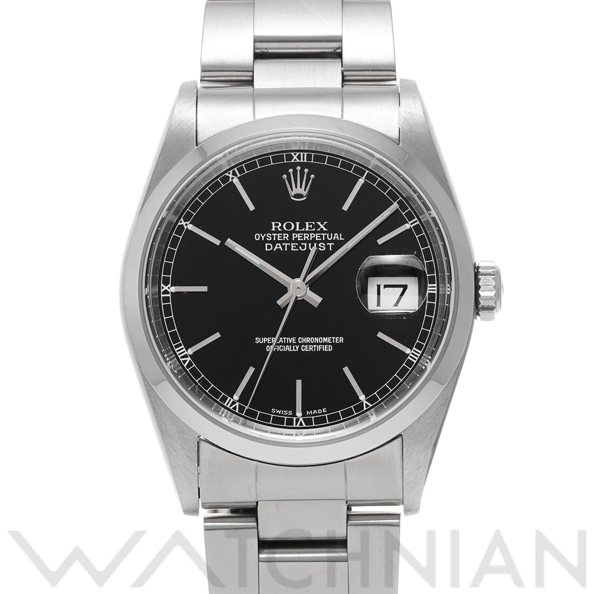 ロレックス デイトジャスト 16200 ブラック メンズ 時計 【中古】【wristwatch】