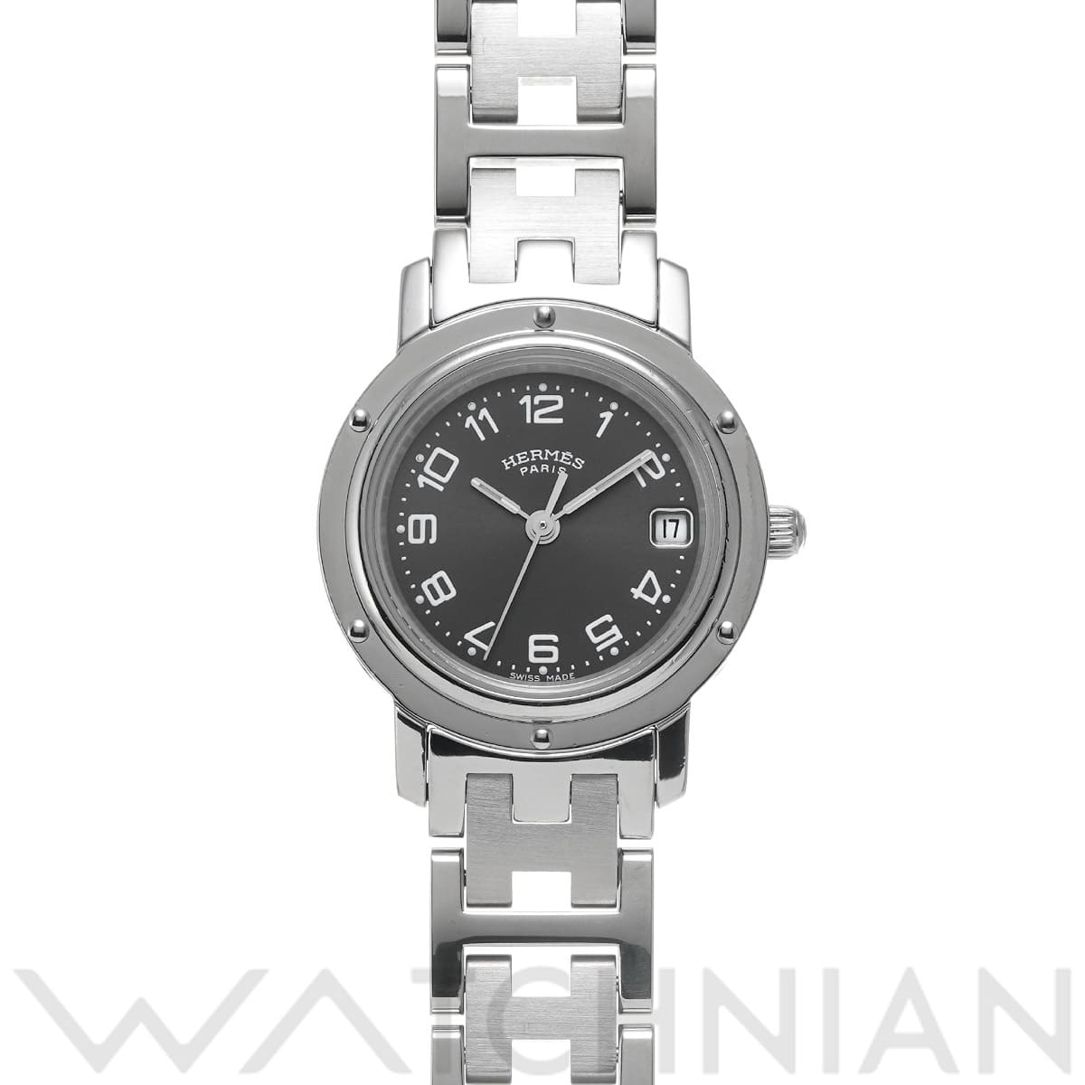 エルメス クリッパー CL4.210 グレー レディース 時計 【中古】【wristwatch】