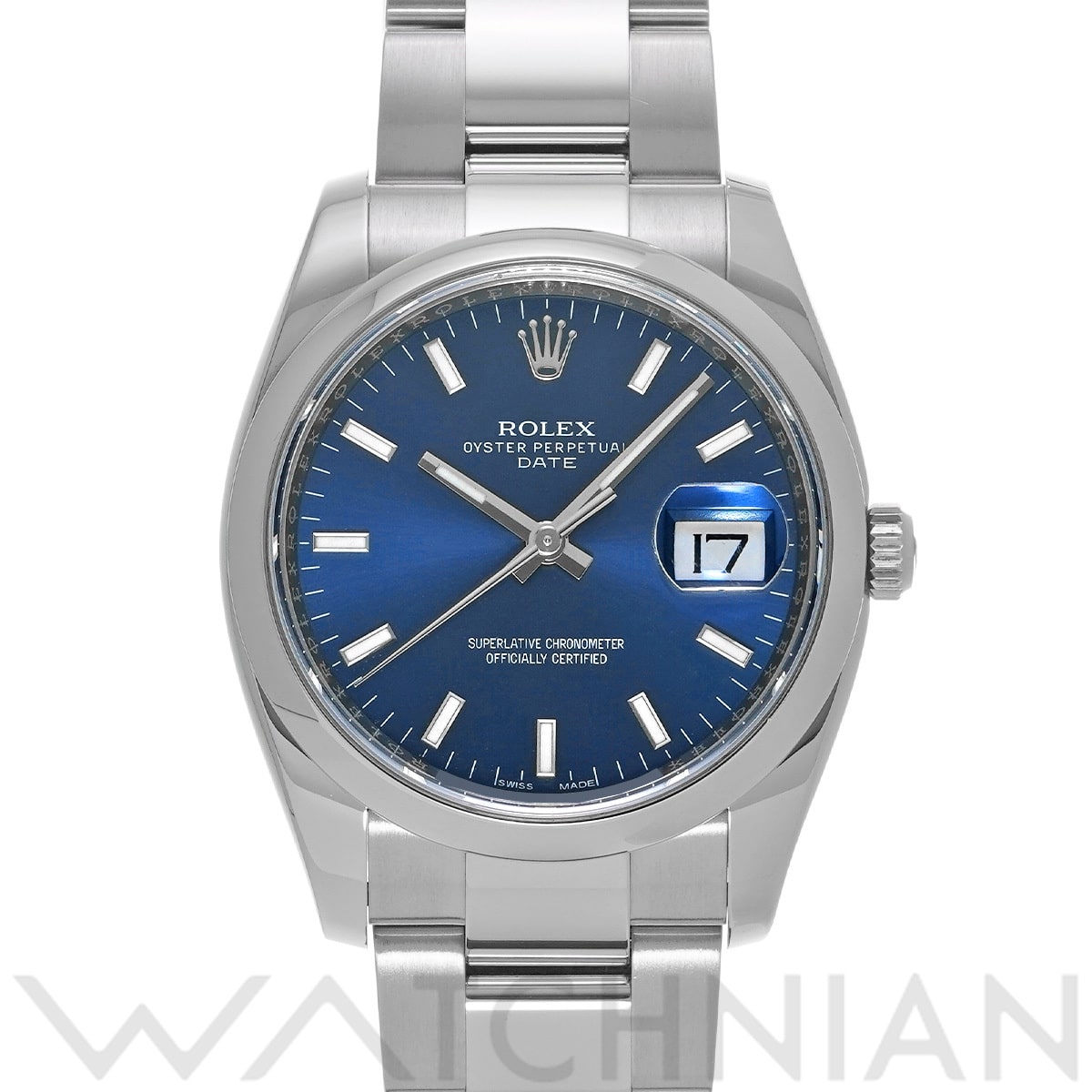 ロレックス オイスターパーペチュアル デイト 34 115200 ブルー メンズ 時計 【中古】【wristwatch】