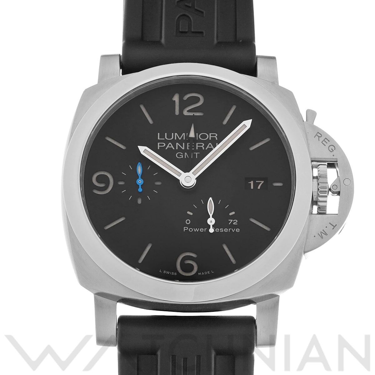 パネライ ルミノール GMT パワーリザーブ PAM01321 ブラック メンズ 時計 【中古】【wristwatch】