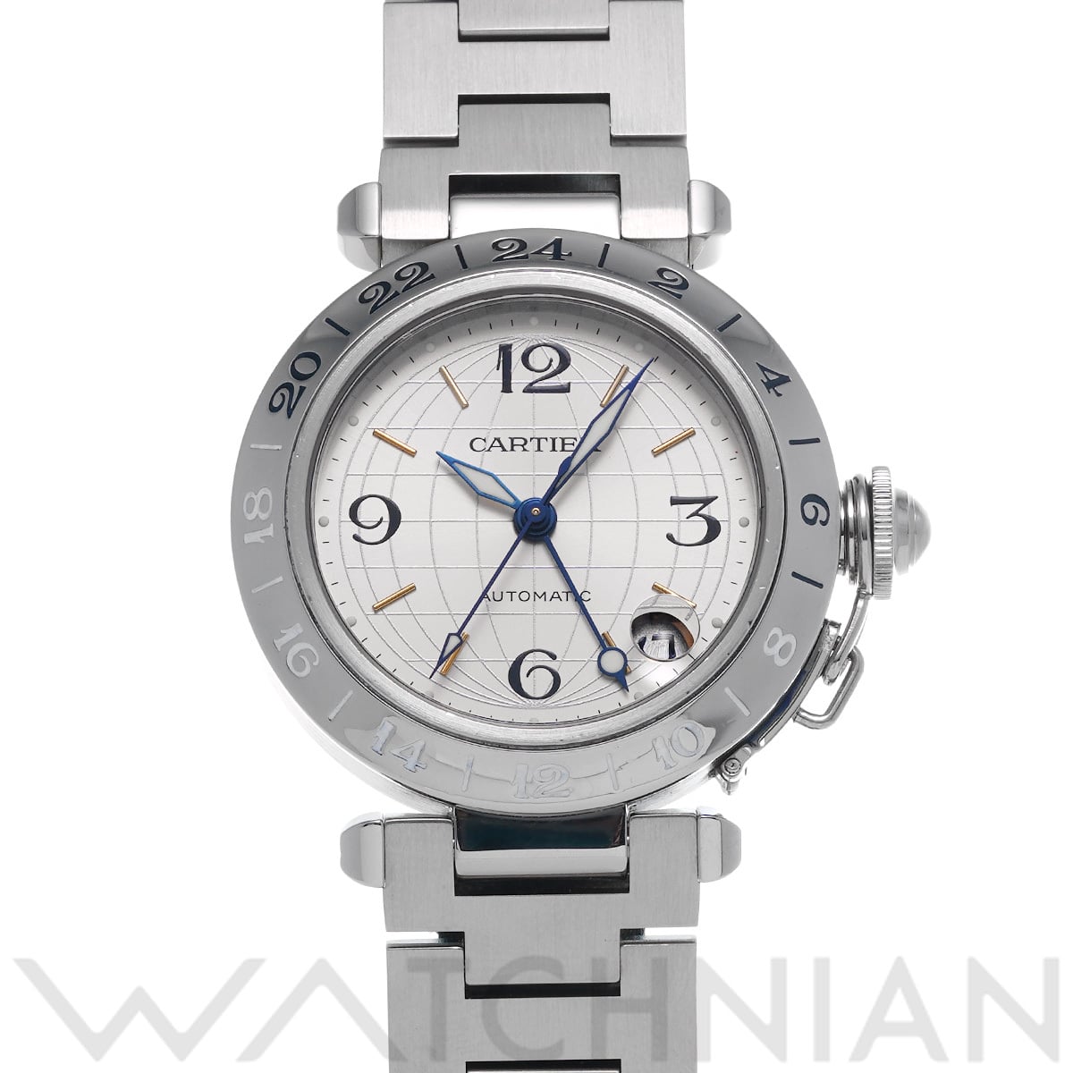 カルティエ パシャC メリディアン GMT W31029M7 シルバー ユニセックス 時計 【中古】【wristwatch】
