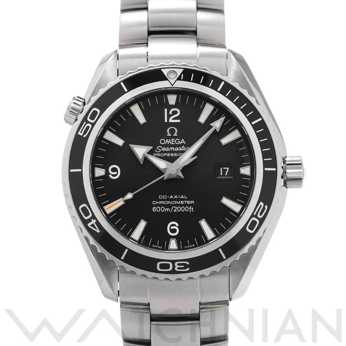 オメガ シーマスター プラネットオーシャン 600 コーアクシャル 2200.50 ブラック メンズ 時計 【中古】【wristwatch】